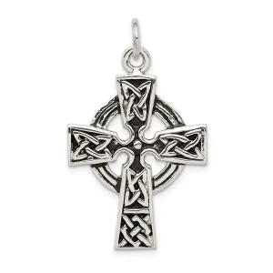 Silver Antiqued Finish Celtic Cross Pendant
