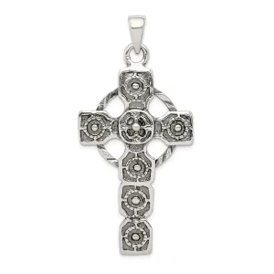 Silver Antiqued Finish Celtic Cross Pendant