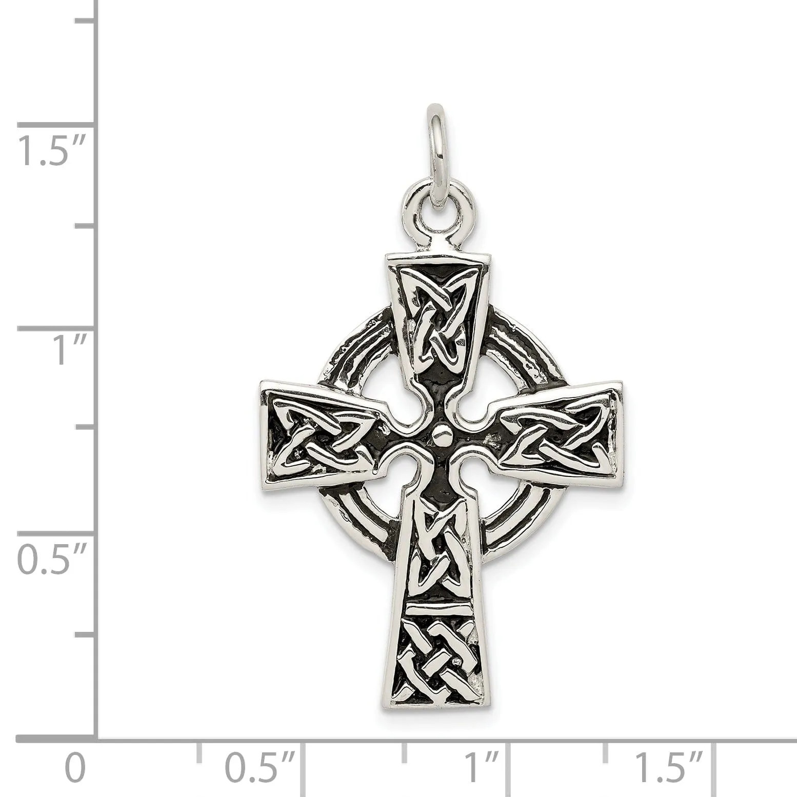 Silver Antiqued Finish Celtic Cross Pendant