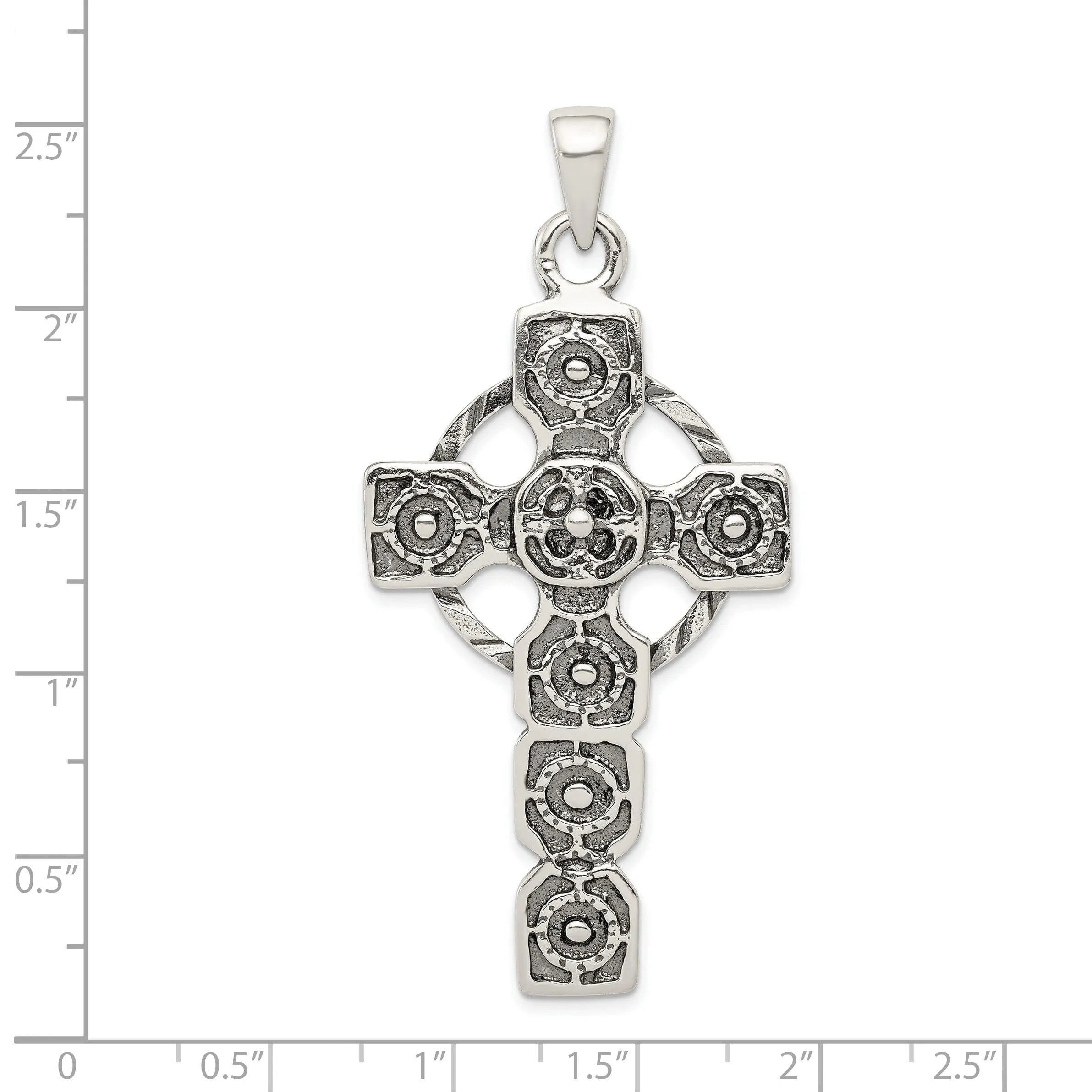 Silver Antiqued Finish Celtic Cross Pendant