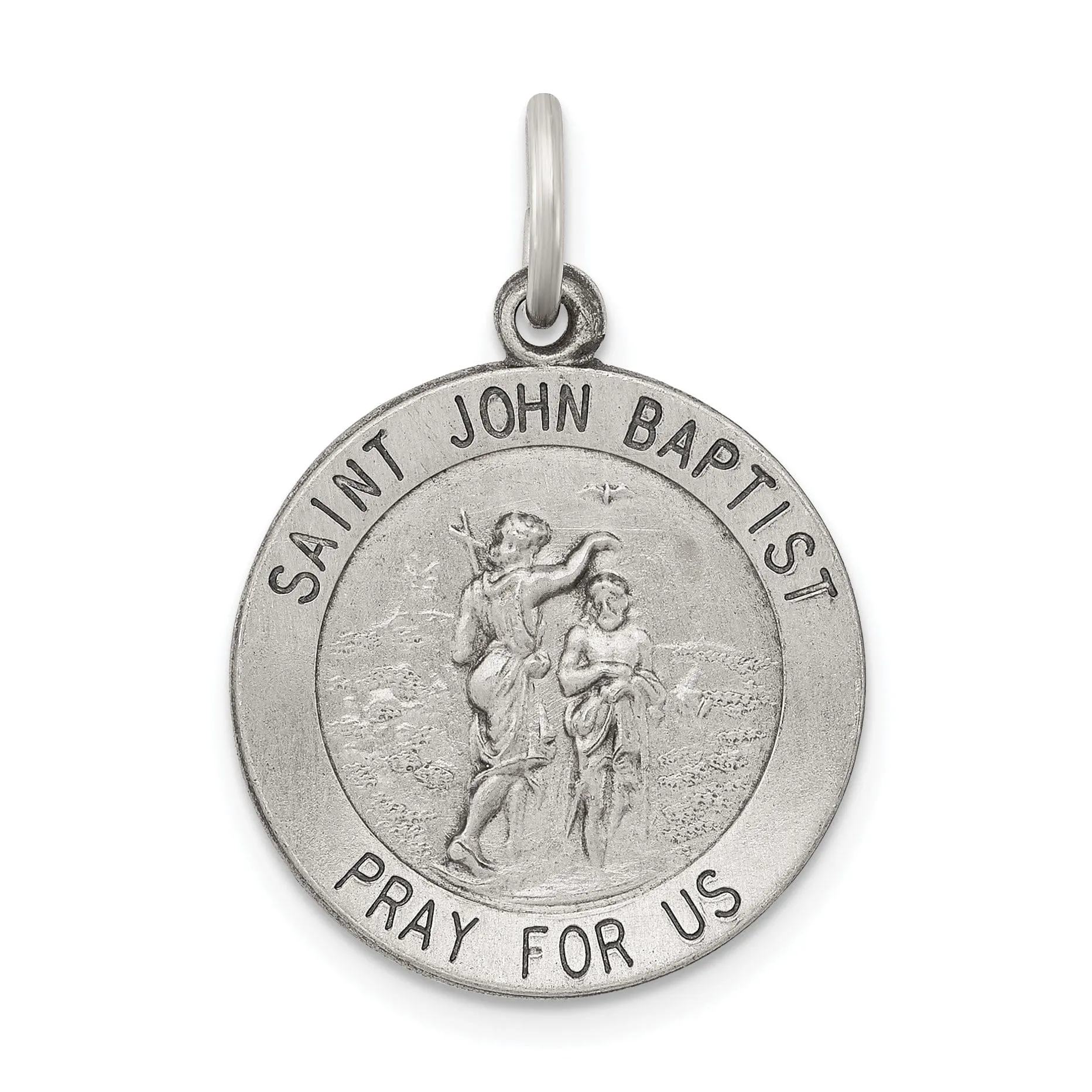 Silver Antiqued Saint John the Baptist Medal