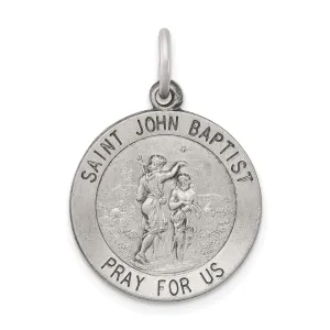 Silver Antiqued Saint John the Baptist Medal