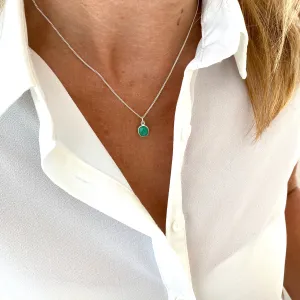 Silver Chrysoprase Necklace