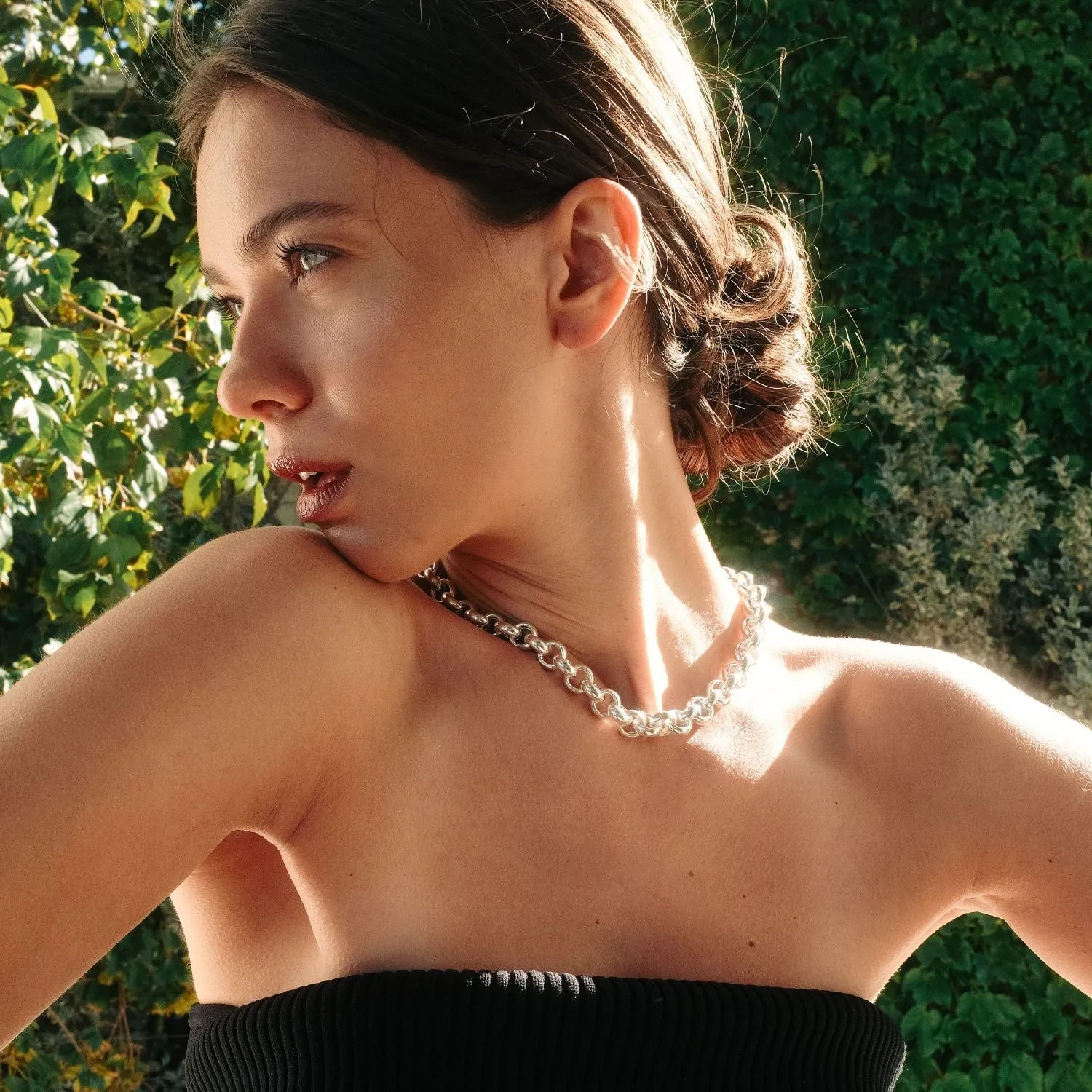 Silver Chunky Jasseron Necklace