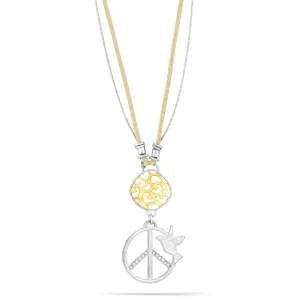 SILVER CRYSTAL PEACE PENDANT  NECKLACES #172SV1701 (4D1)