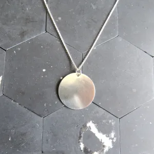 Silver Disc Necklace - Argentium Silver - Nickel Free