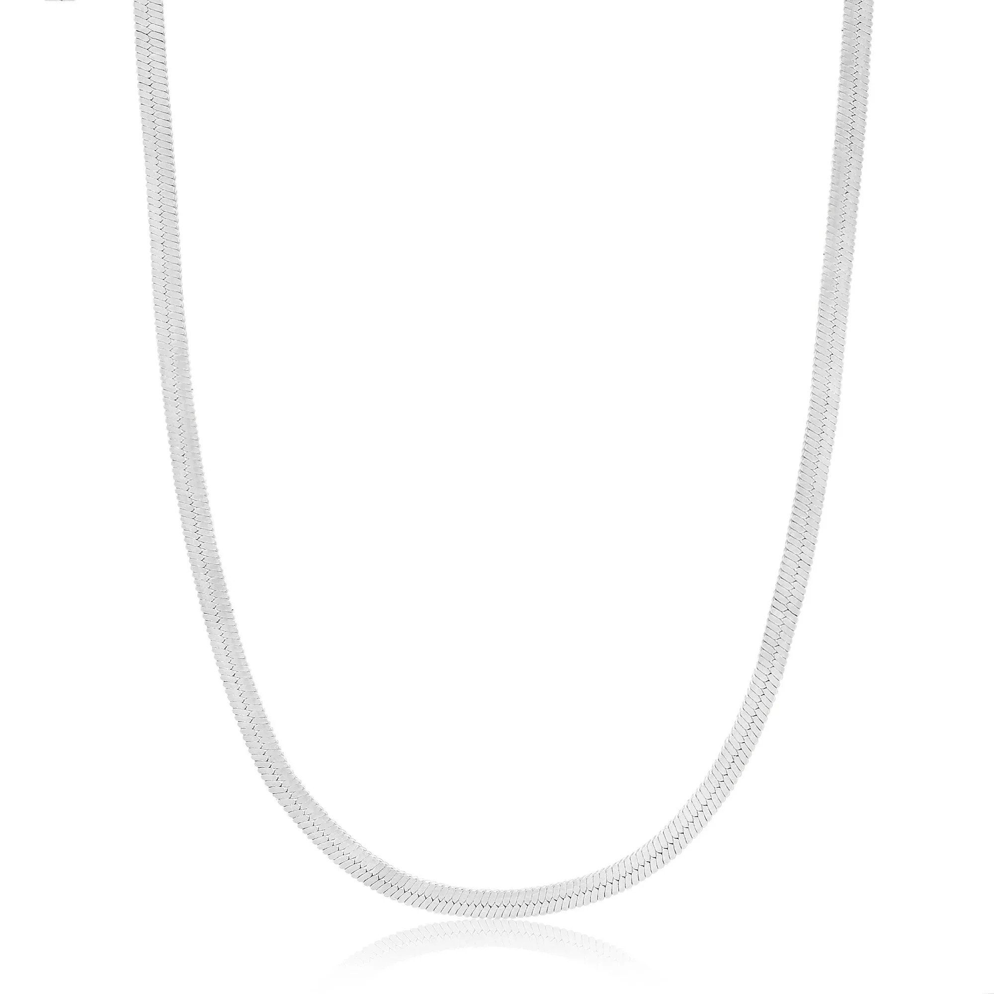 Silver Flat Chain Necklace
