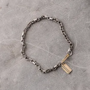 Silver Flat Edge Cable Chain Bracelet