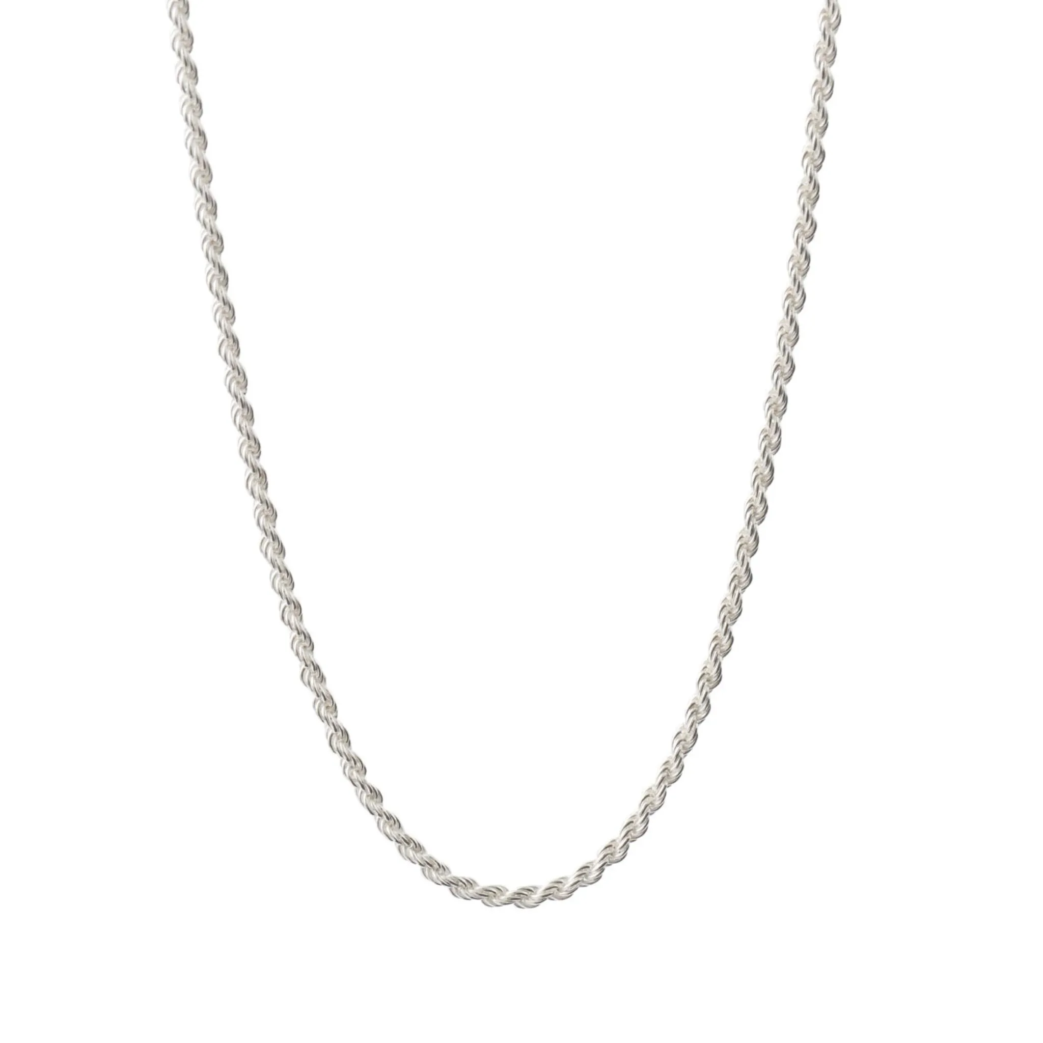 Silver French Rope Layering Necklace