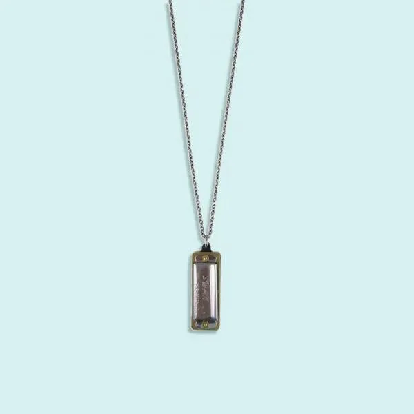 Silver Harmonica Necklace