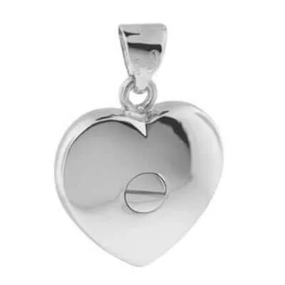 Silver Heart Locket Urn - Flowers