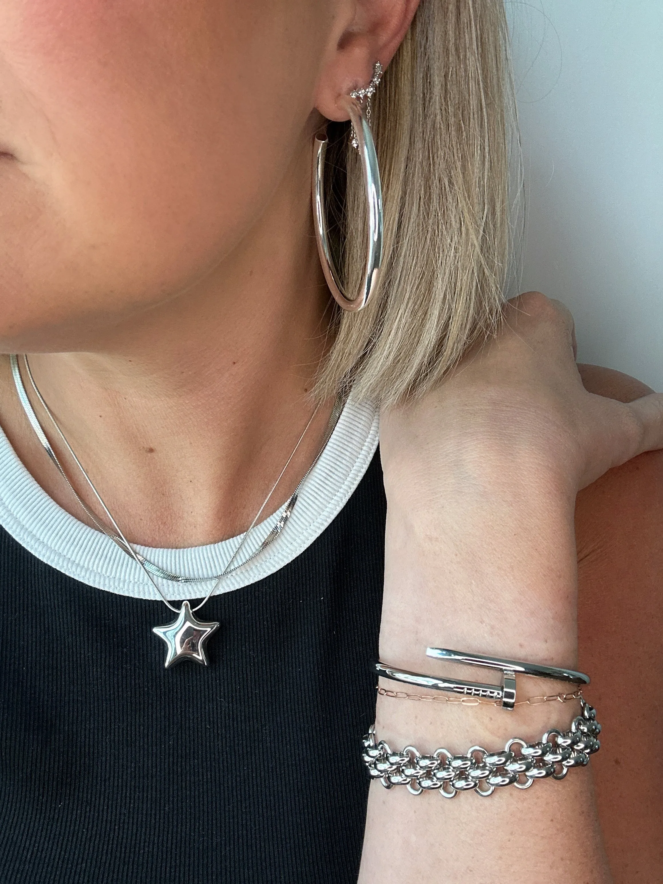 Silver Herringbone Necklace