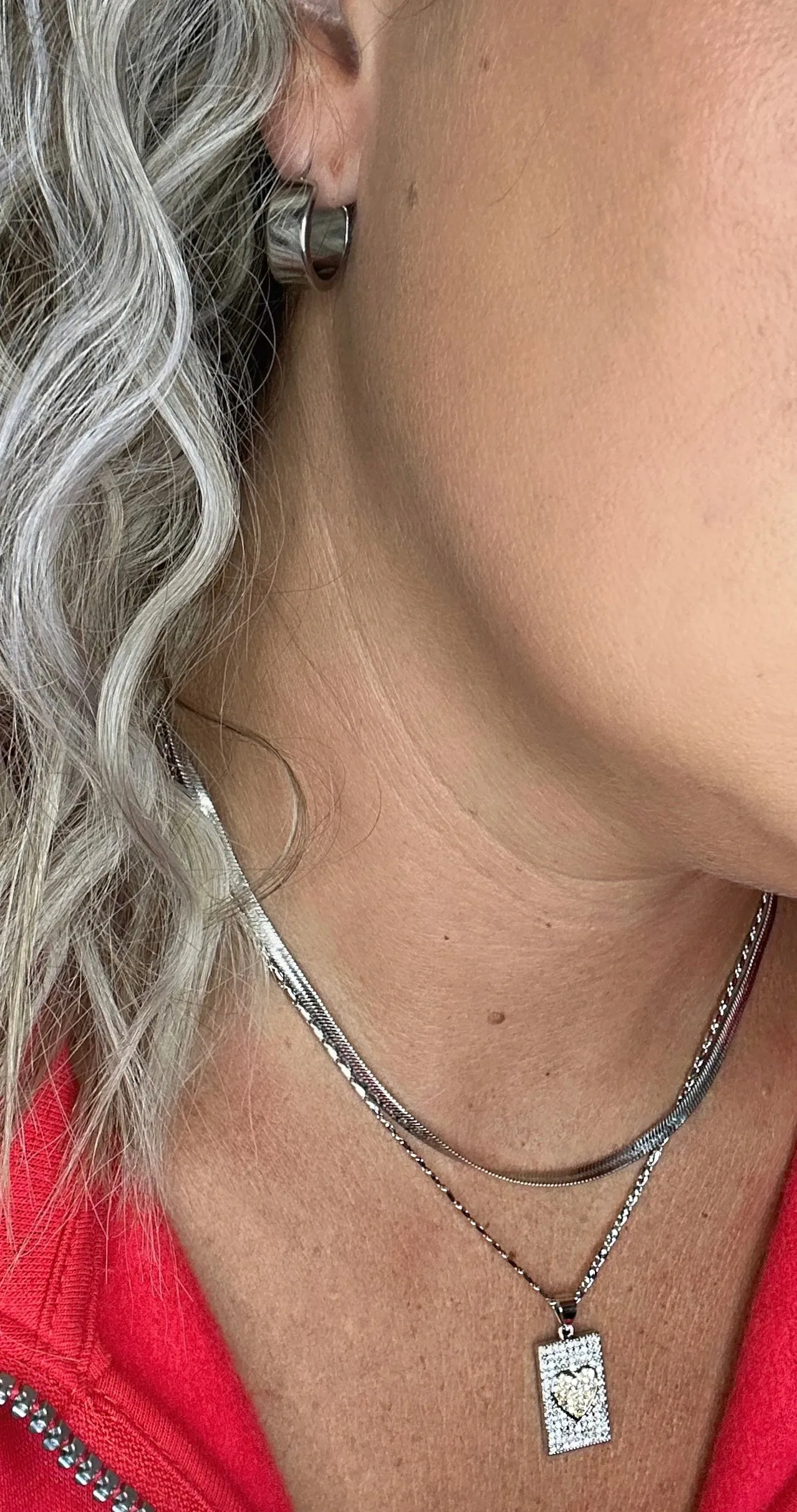 Silver Herringbone Necklace