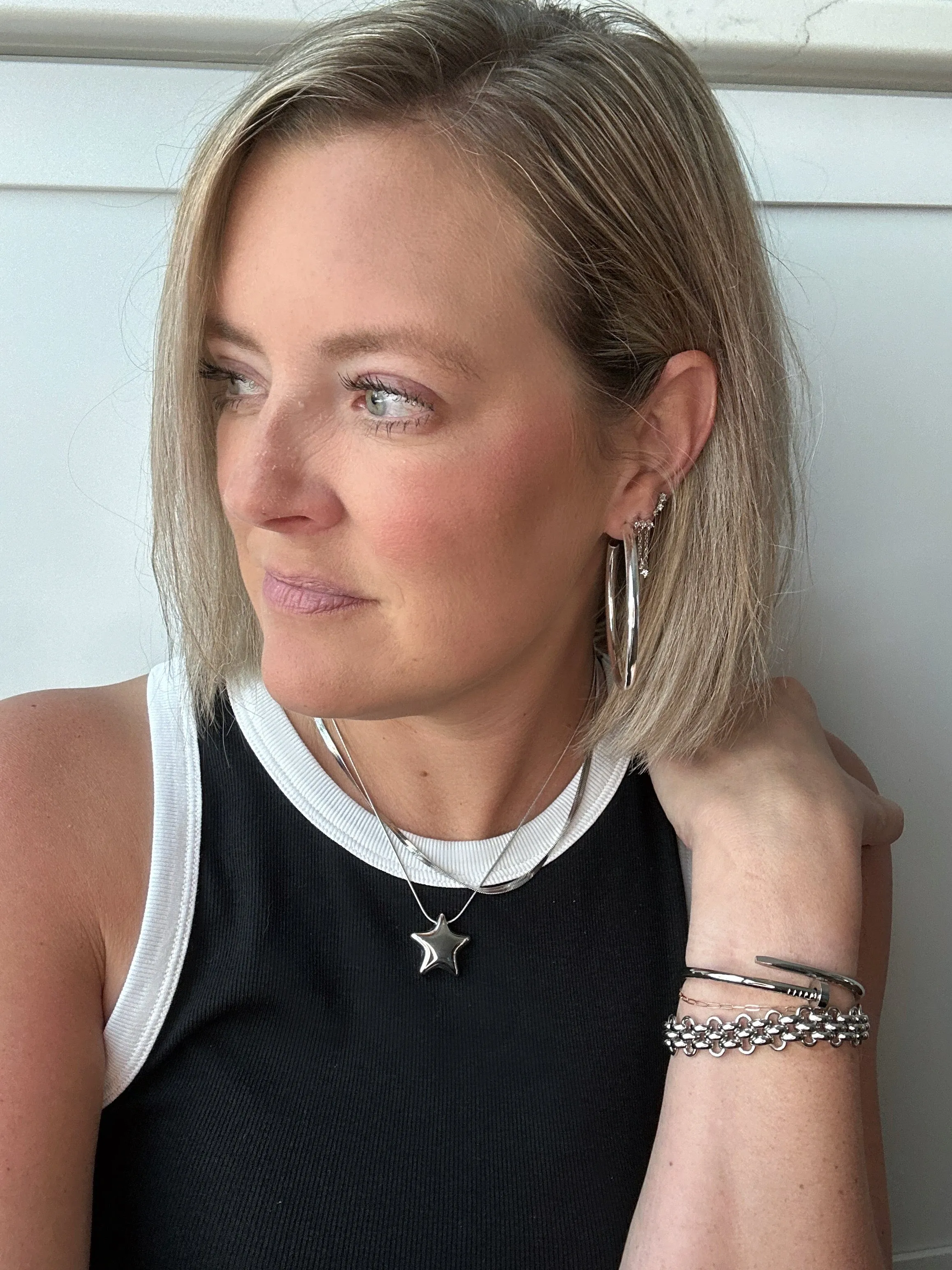 Silver Herringbone Necklace