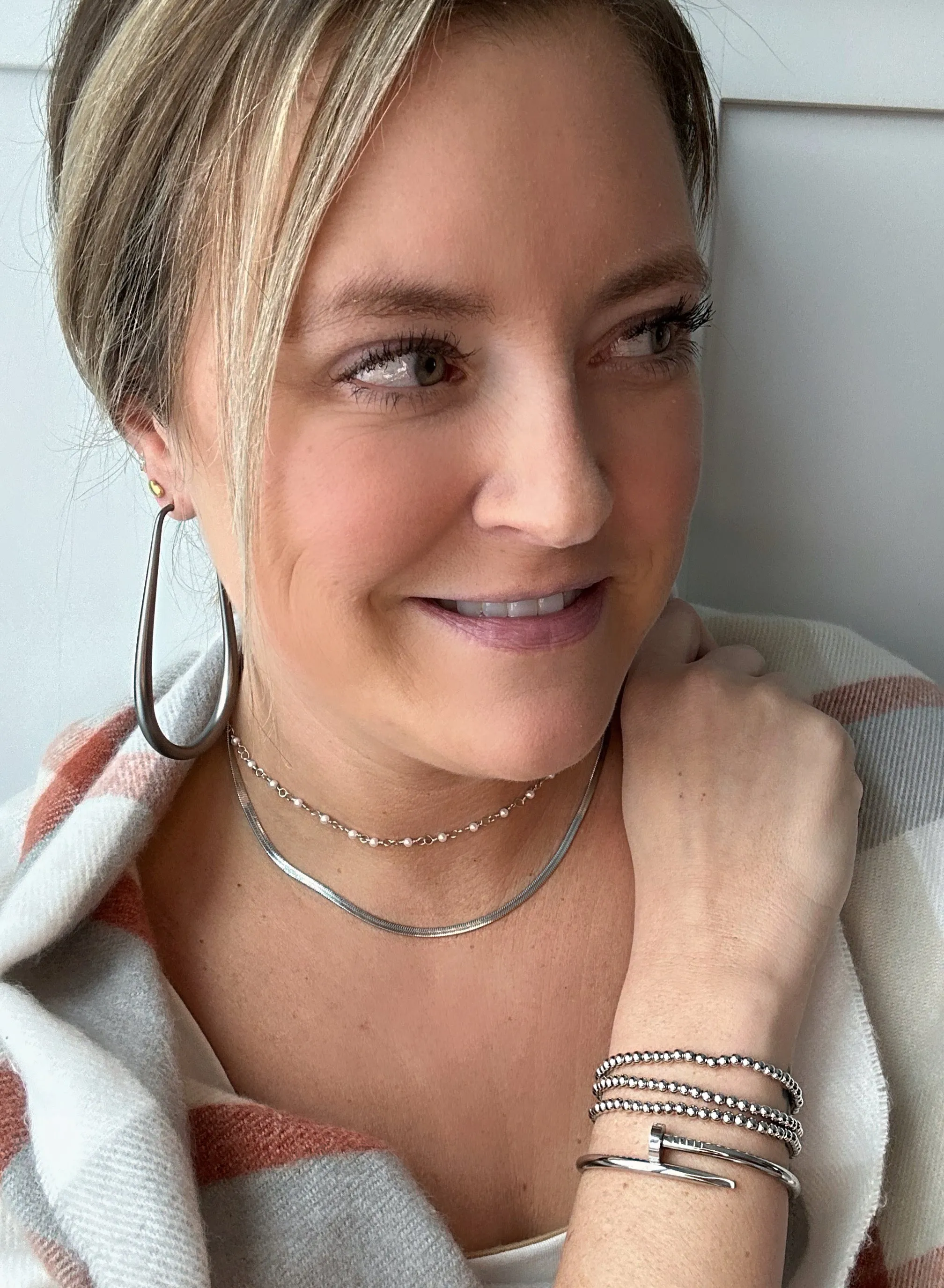 Silver Herringbone Necklace