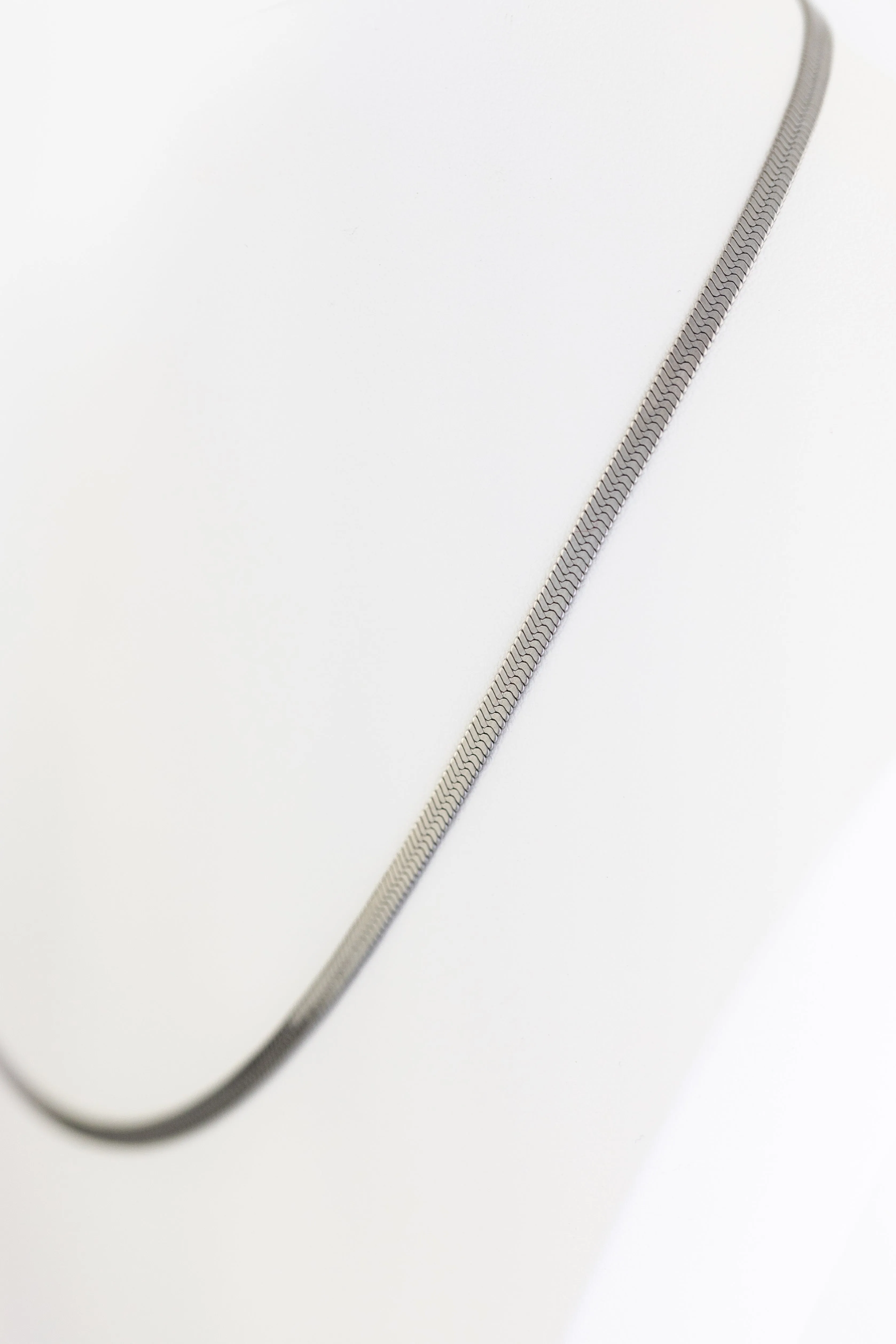 Silver Herringbone Necklace