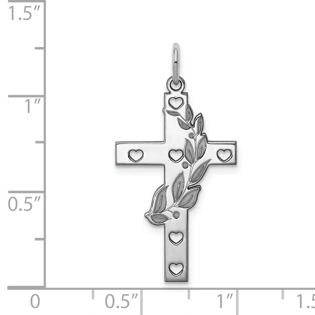 Silver Laser Designed Latin Cross Pendant