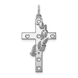 Silver Laser Designed Latin Cross Pendant