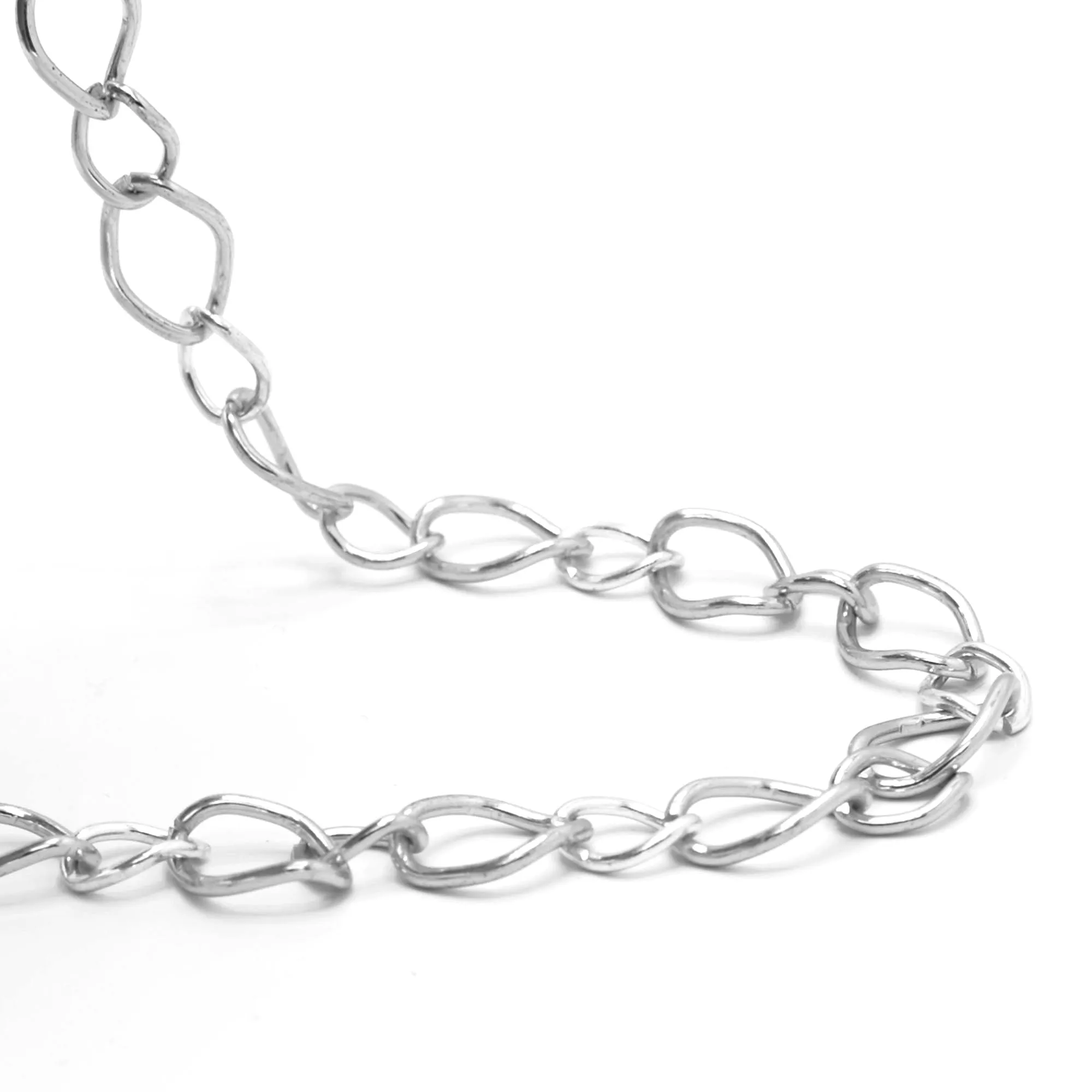 SILVER LINK CHAIN LONG NECKLACE#SQGN20010914S (DA4)