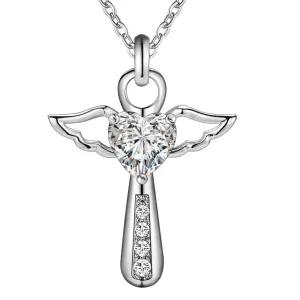 Silver Necklaces with Crystal Zircon Stone Pendants