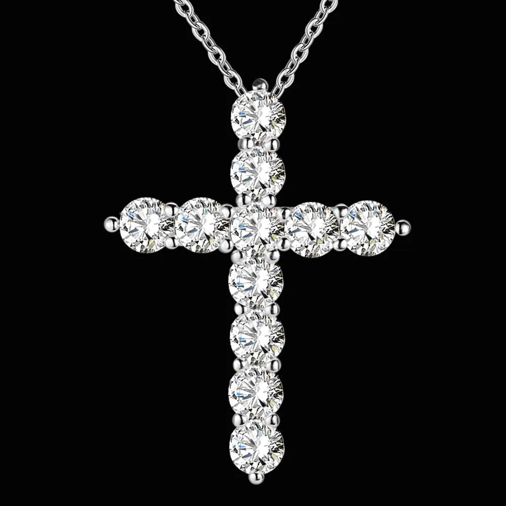 Silver Necklaces with Crystal Zircon Stone Pendants