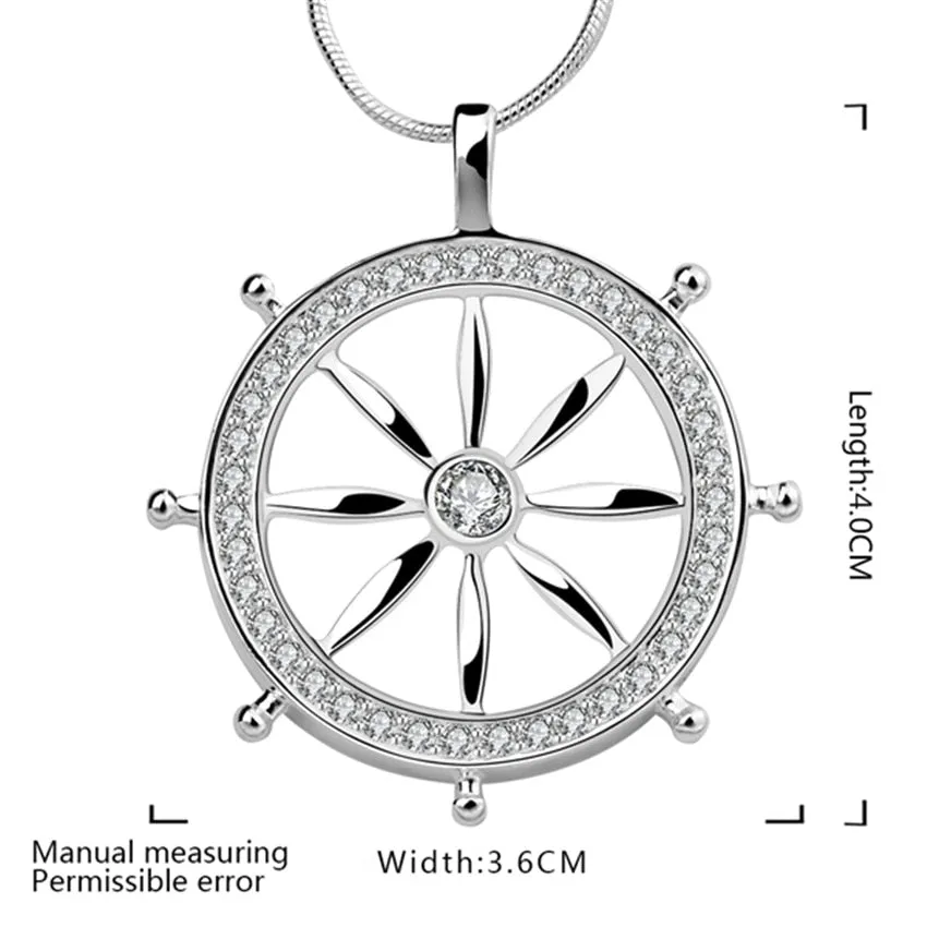 Silver Necklaces with Crystal Zircon Stone Pendants