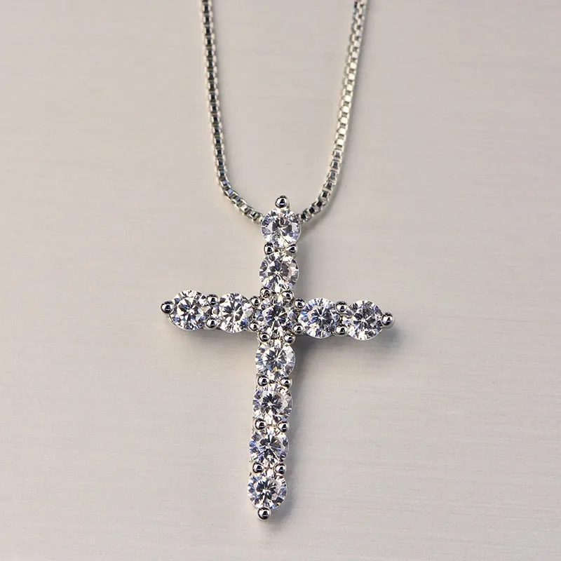 Silver Necklaces with Crystal Zircon Stone Pendants