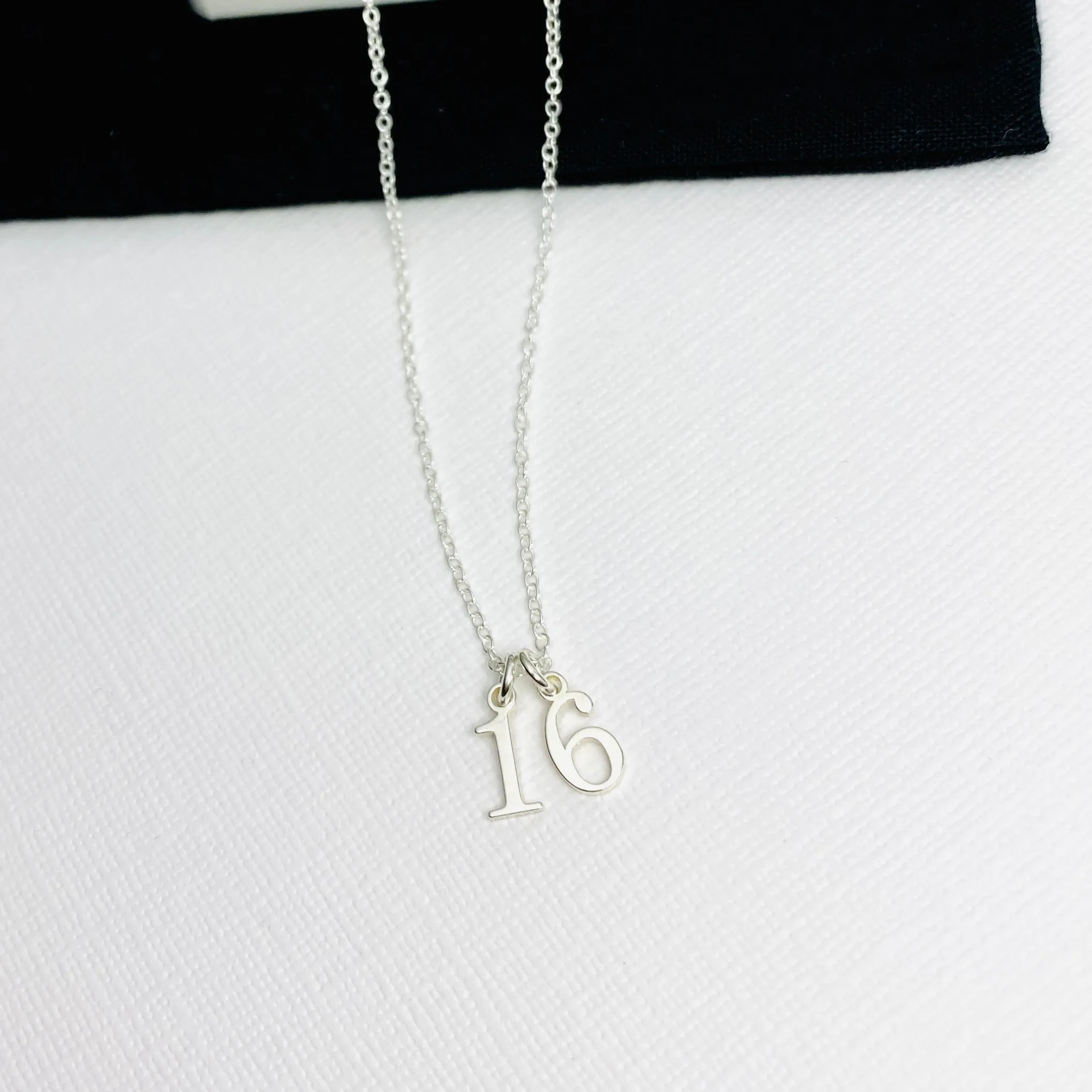 Silver Number Necklace