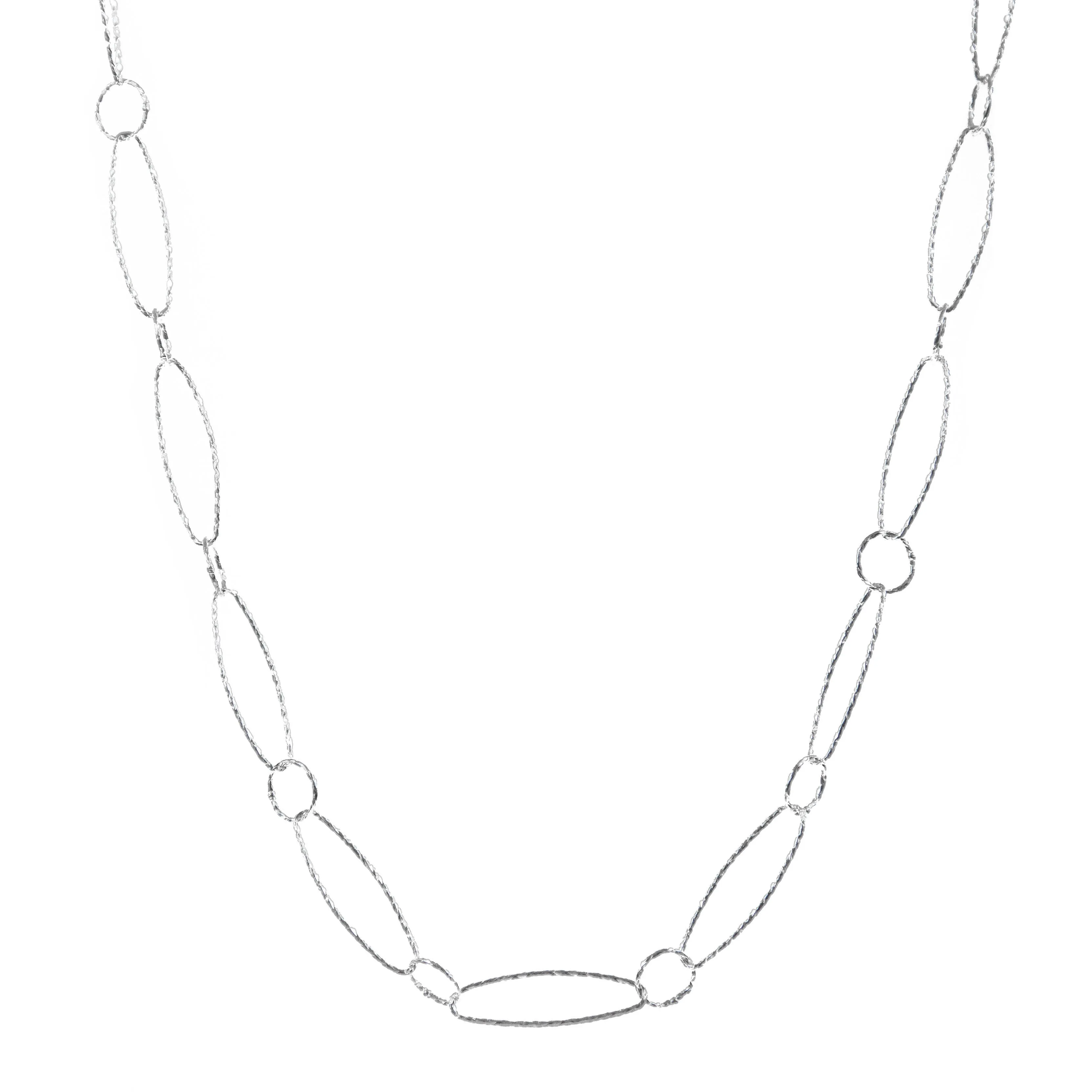 Silver Paperclip Chain 24" Necklace