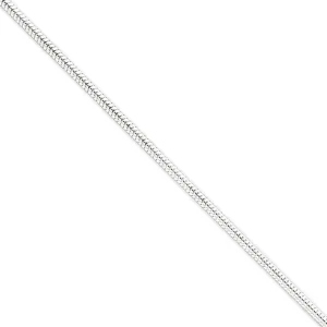 Silver Polished 3.00-mm Round Snake Chain