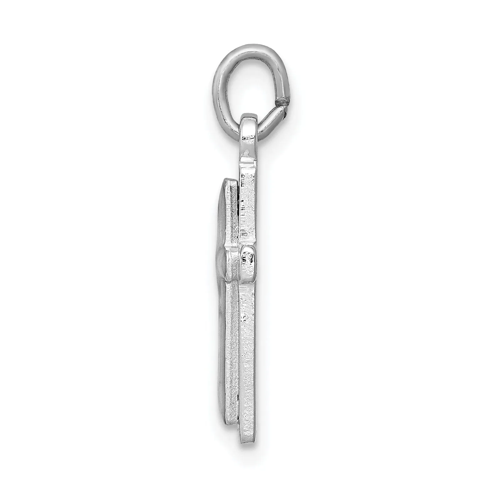 Silver Polished Enameled Latin Cross Pendant