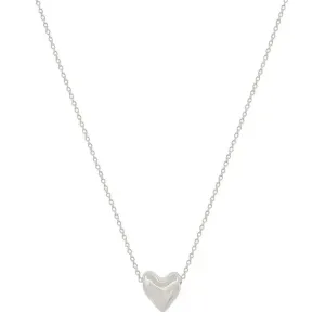 Silver Puffy Heart Necklace