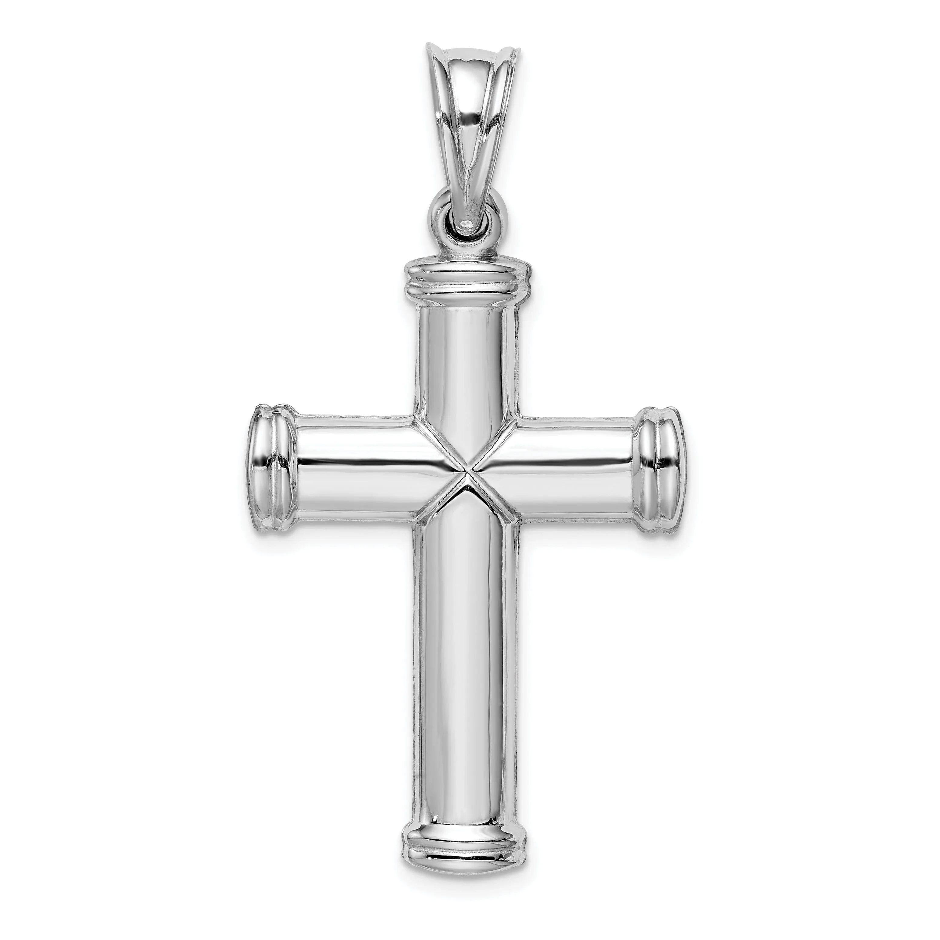 Silver Rhodium Reversible Latin Cross Pendant