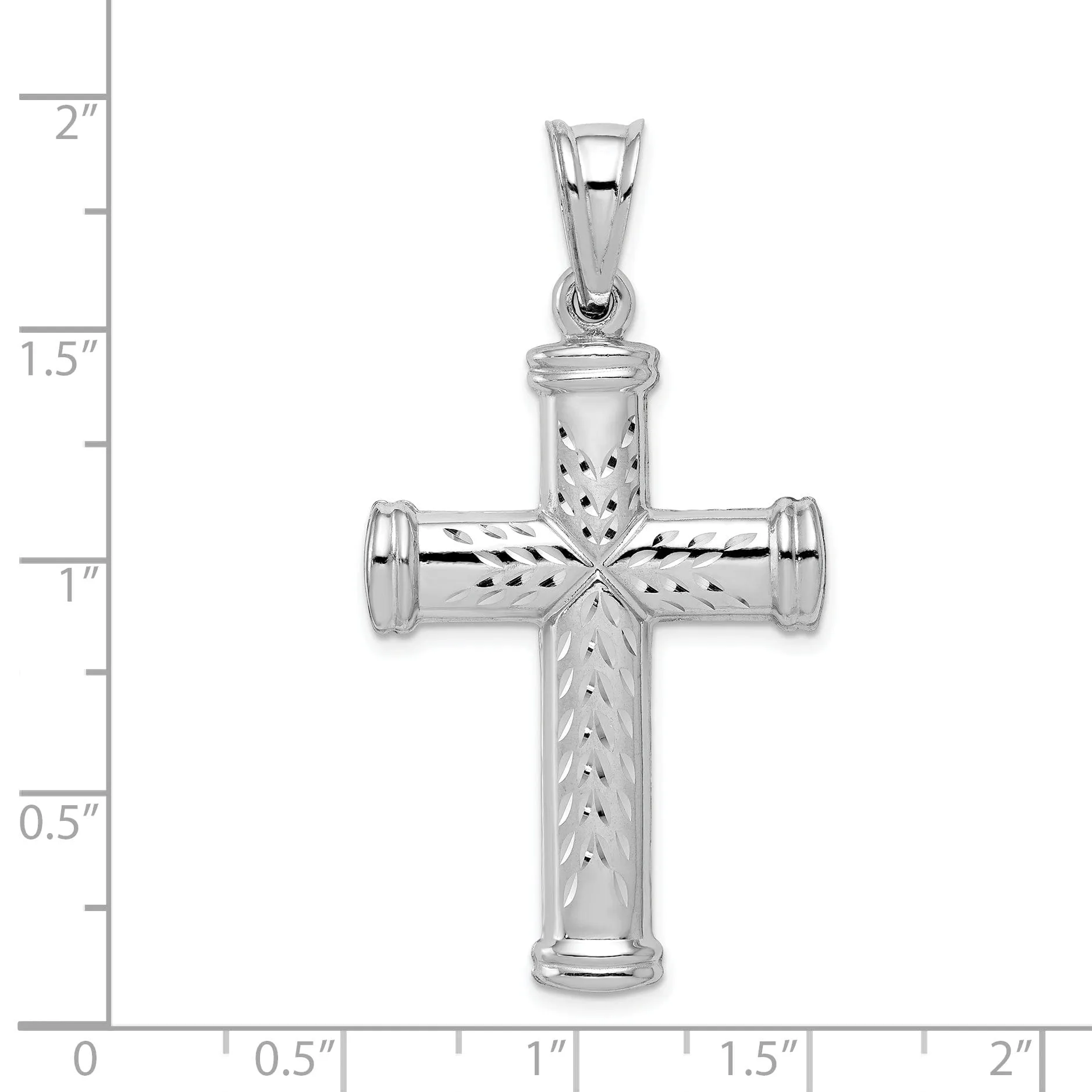 Silver Rhodium Reversible Latin Cross Pendant