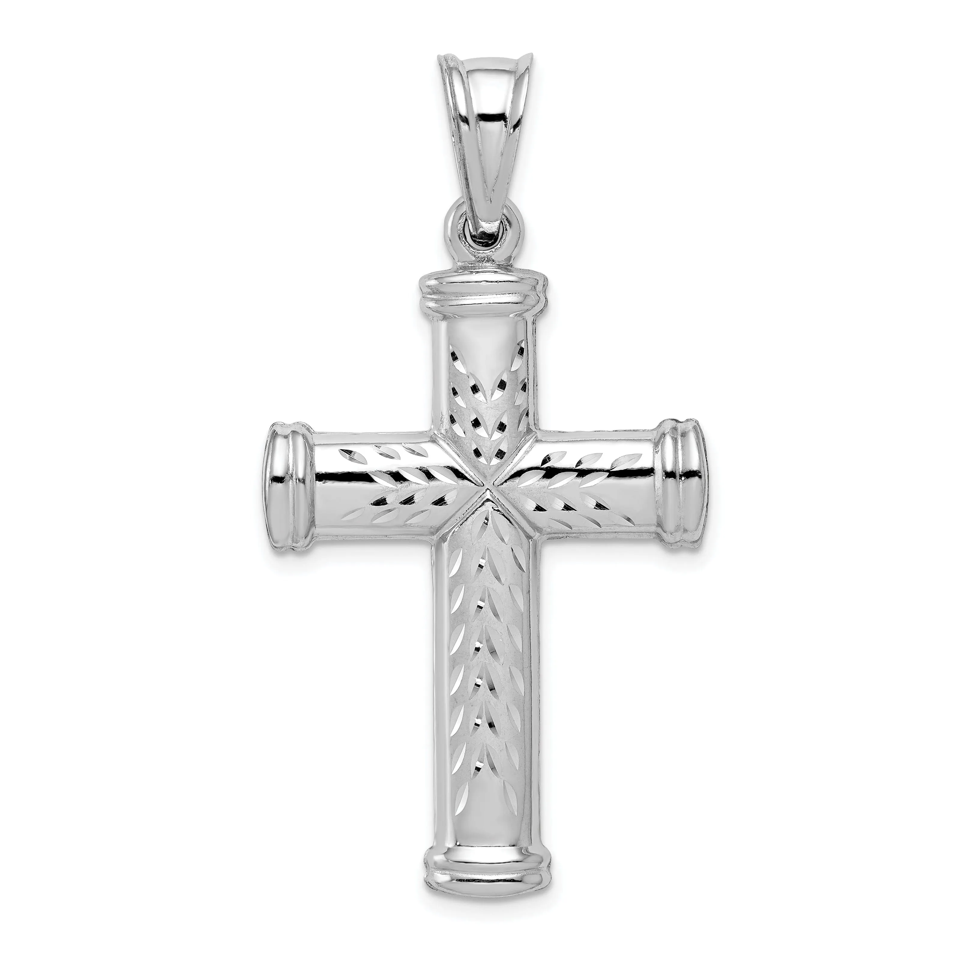 Silver Rhodium Reversible Latin Cross Pendant