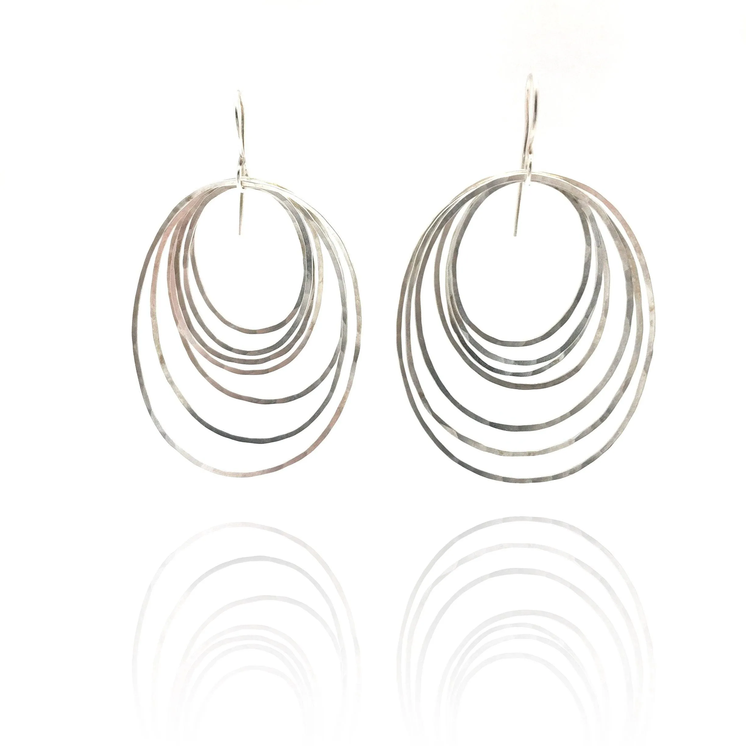 Silver Ripple Earrings - Large