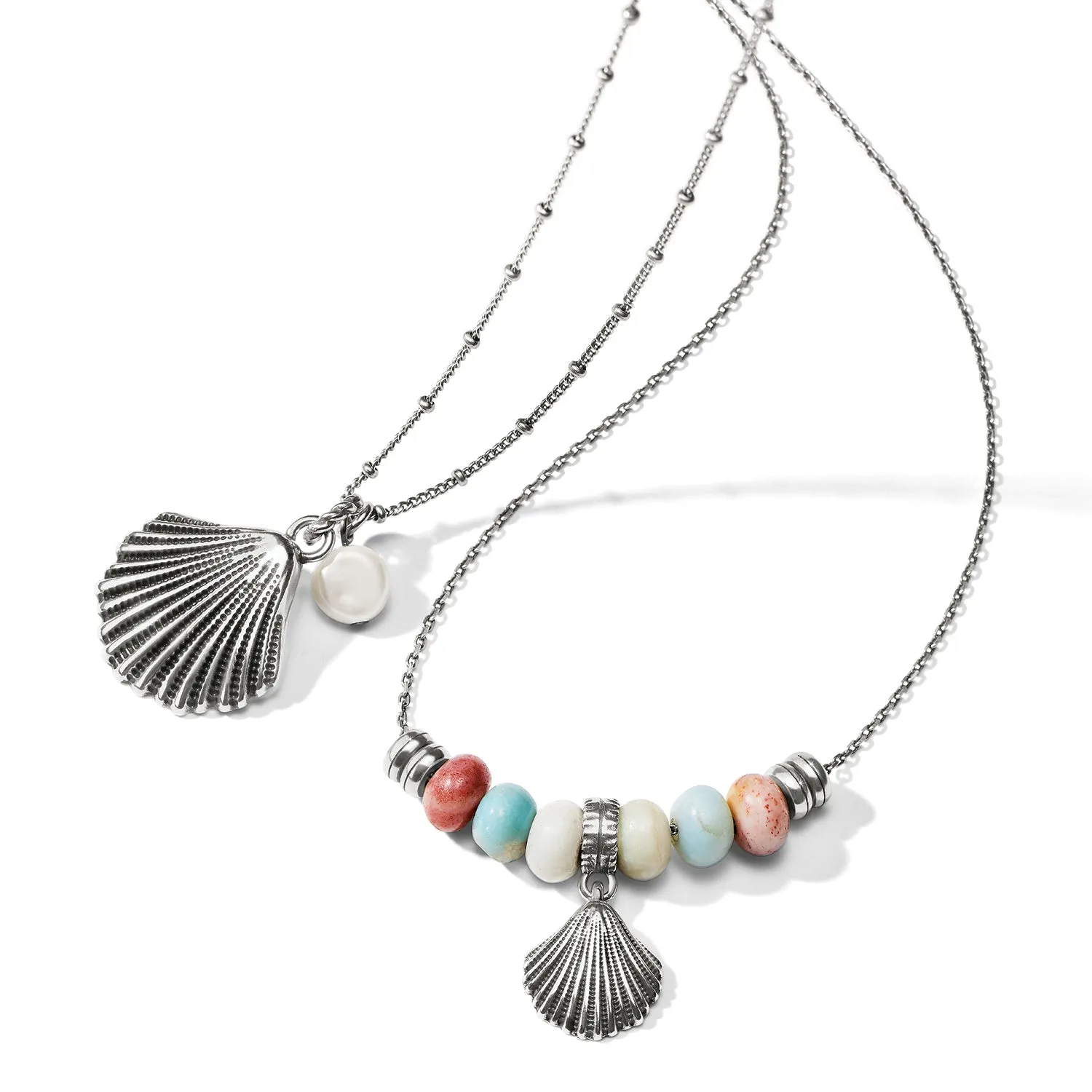 Silver Shells Bay Necklace - JM7385