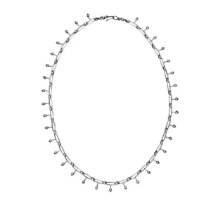 Silver Spike Link Necklace