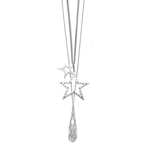 SILVER STAR CRYSTAL DROP NECKLACES #193WH1501 (2B3)
