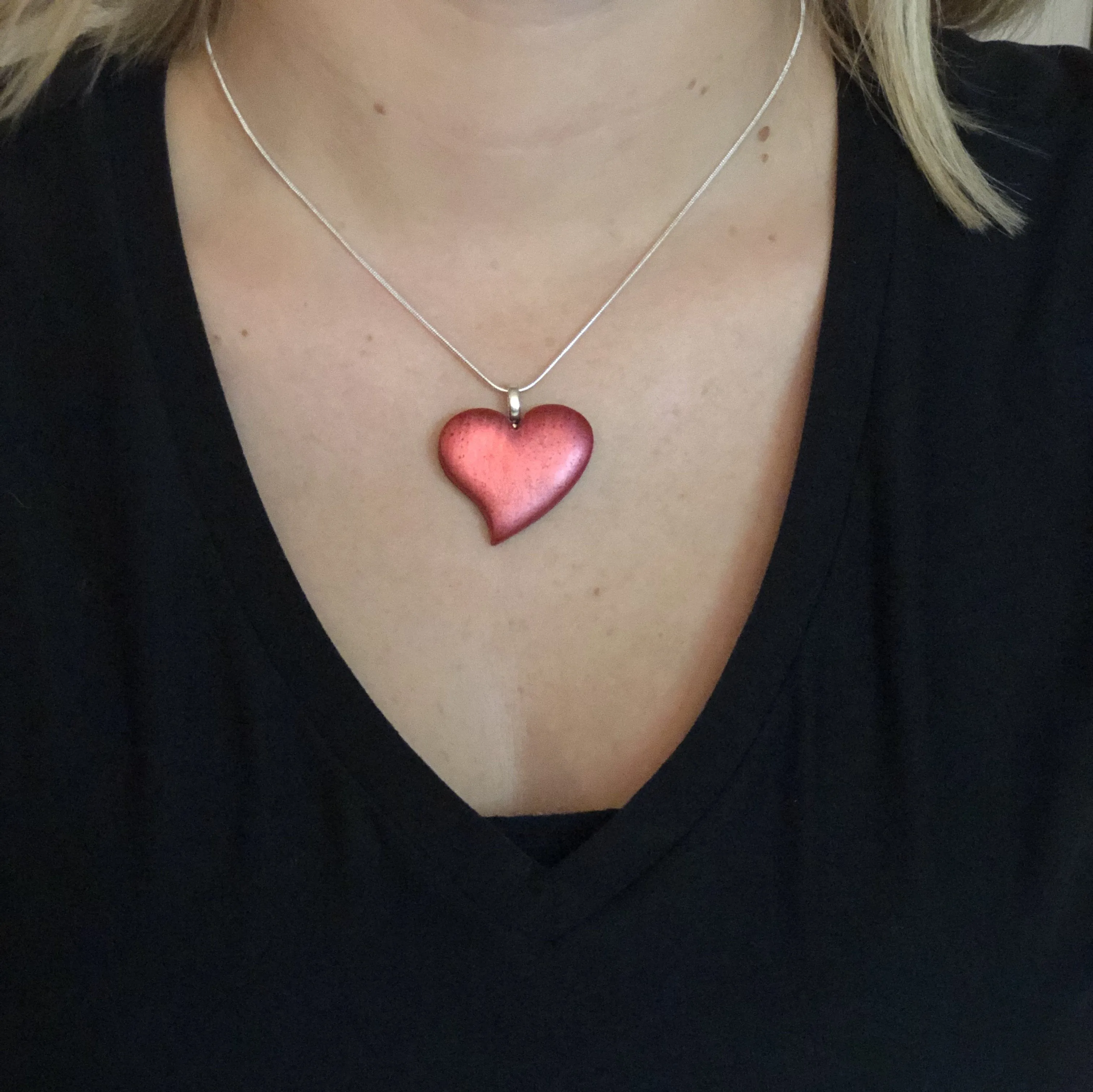 Silver Sway Heart Pendant - X-Large