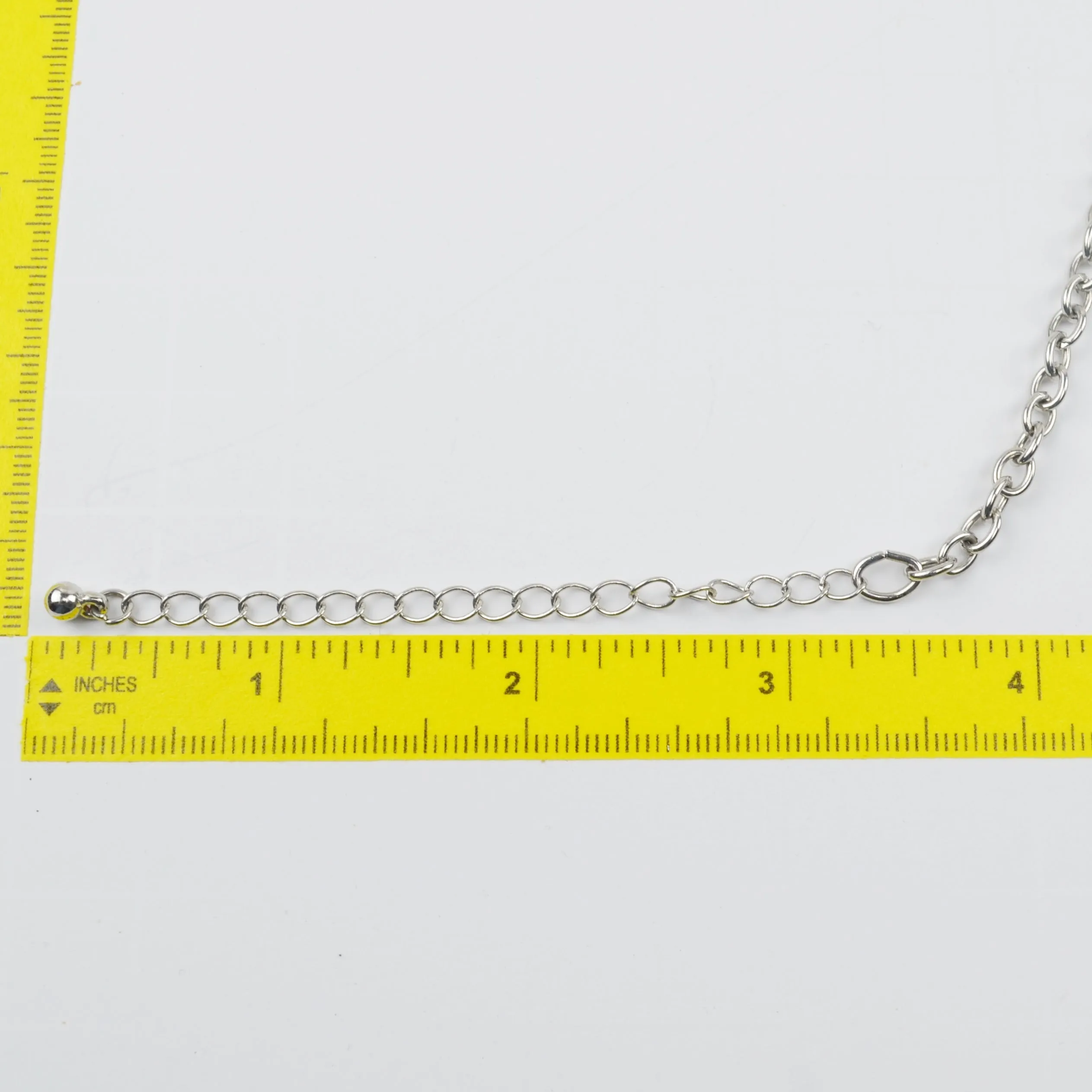 Silver Tone Bib Necklace Statement Link Chain Hammered Discs Graduated
