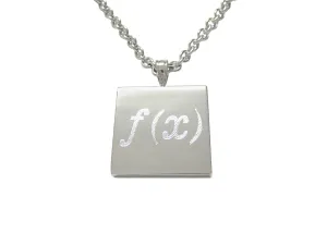 Silver Toned Etched Mathematical Function of X Pendant Necklace