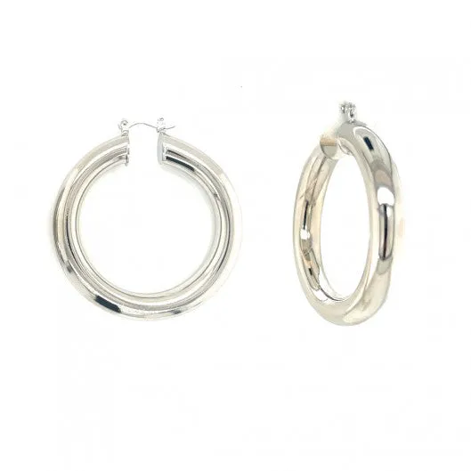 Silver Tube Hoops