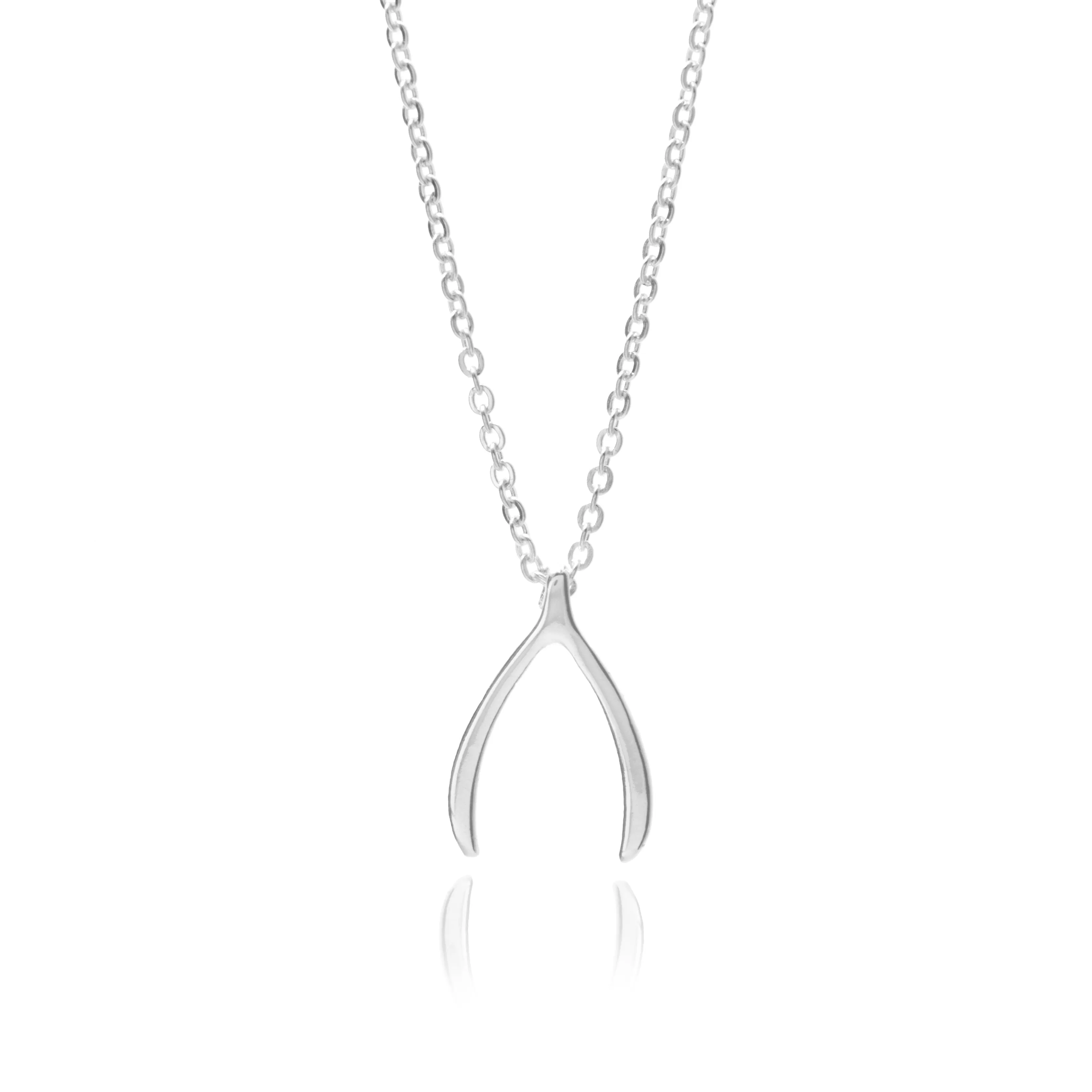 Silver Wishbone Necklace