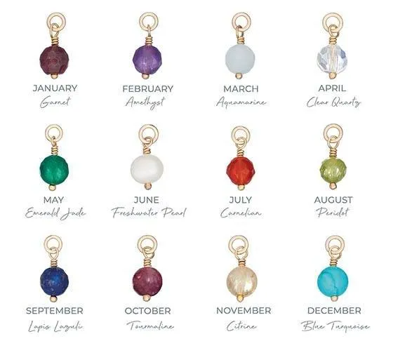 Simple birthstone chain silver