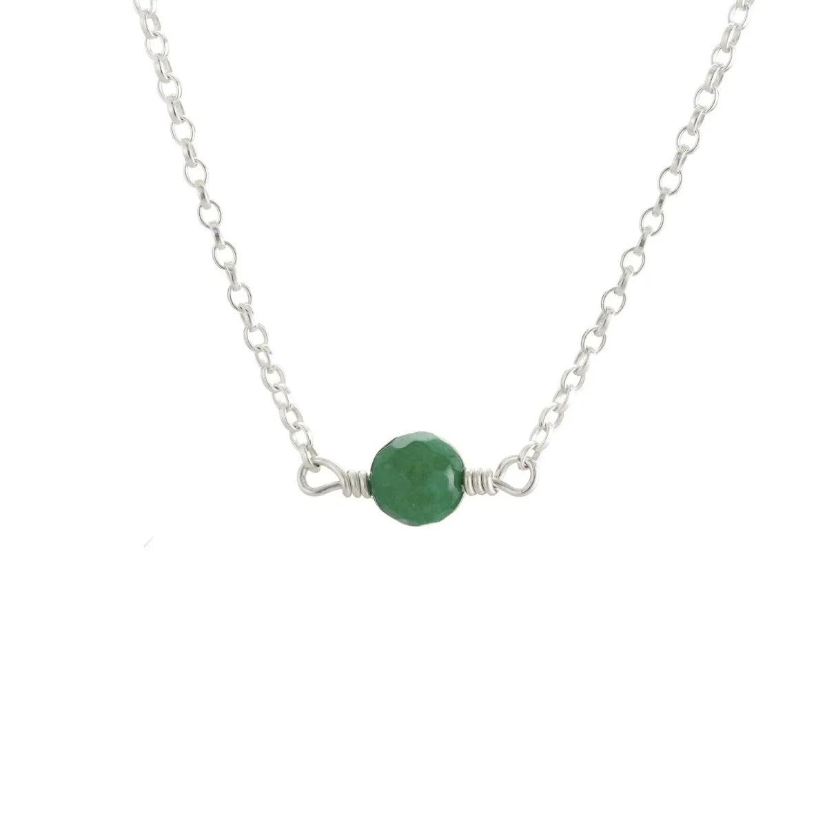 Simple birthstone chain silver