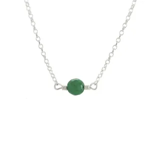 Simple birthstone chain silver