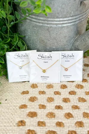 Skosh Gold Round Birthstone Necklace