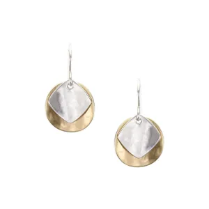 Small Concave Disc and Diamond Wire Earring