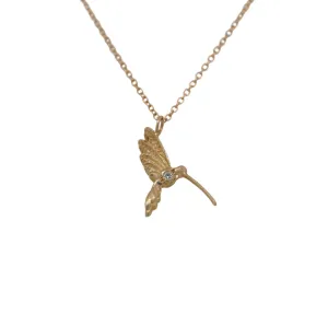 Small Diamond Hummingbird Necklace
